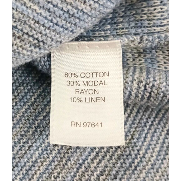 J Jill Pure Jill Long Knit Tunic Top Blue Cotton Linen Sz M - Picture 8 of 8